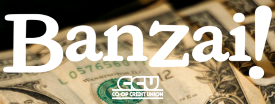 banzai financial education tool graphic with dollar bills